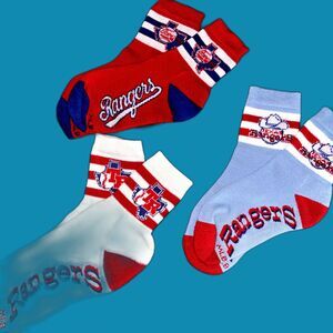 Lot of 3 Texas Rangers Game Socks RED WHITE and BLUE